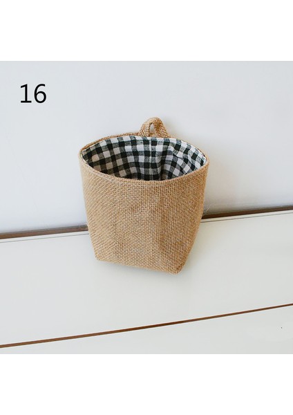 No.16 Tarzı M 12X12X17CM Keten Askılı Çantalar Elbise Dolabı Organizer Raf Banyo Kapı Duvar Askı Organizatörü (Yurt Dışından)