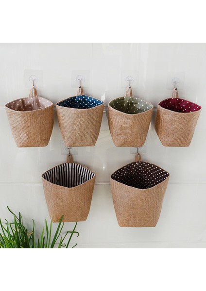 No.16 Tarzı M 12X12X17CM Keten Askılı Çantalar Elbise Dolabı Organizer Raf Banyo Kapı Duvar Askı Organizatörü (Yurt Dışından)