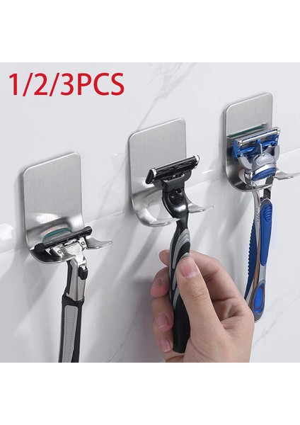 1 Adet Tarzı 4.5X6X3CM Pcs Paslanmaz Çelik Jilet Tutucu Depolama Kanca Duvara Monte Traş Makinesi Stand Raf Banyo Jilet Askısı Organizatörü (Yurt Dışından)