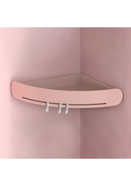 Pembe Tarzı Banyo Üçgen Raf Delme Yok Duvara Monte Duş Raf Tutucu Mutfak Depolama Rafı Organizatör Ev Eşyaları Aksesuarları (Yurt Dışından)