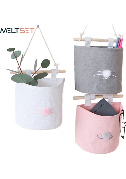 Pembe Beyaz Top Stili Pamuk Keten Askılı Çanta Süs Eşyaları Saklama Çantası Duvar Kapı Arka Dolap Askılı Organizer Su Geçirmez Kozmetik Oyuncak Cep Çantaları (Yurt Dışından) fiyatları