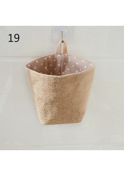 No.19 Tarzı M 12X12X17CM Keten Askılı Çantalar Elbise Dolabı Organizer Raf Banyo Kapı Duvar Askı Organizatörü (Yurt Dışından)