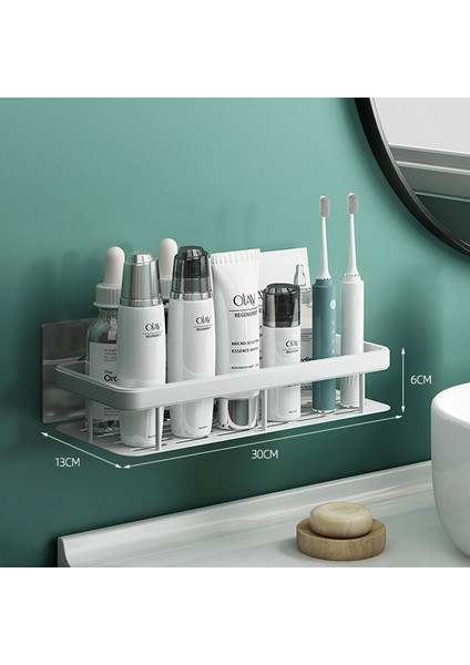 Tek Katmanlı Stil Dövme Olmayan Banyo Rafı Şampuan Duş Depolama Rafı Tuvalet Mutfak Organizer Duvar Için Asılı Raf (Yurt Dışından)