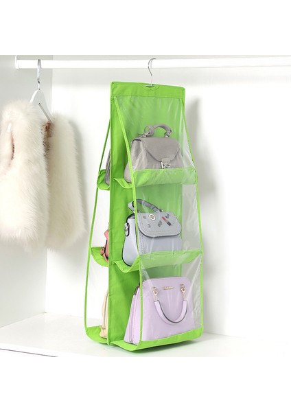 Yeşil Stil 6 Cepli Askılı Çanta Raf Askı Depolama Tutucu Düzenleyici Dolap 90*35CM (Yurt Dışından)
