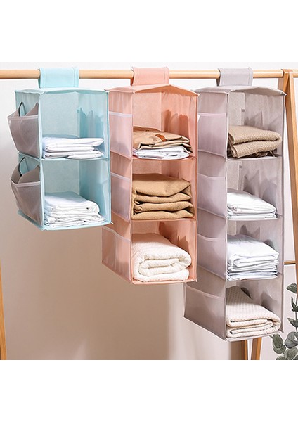 Pembe-2 Katman Stili Gardırop Askı Depolama Çantası Aralıklı Çekmece Tipi Kıyafet Iç Çamaşırı Askı Tutucu Taşınabilir Katlanabilir Askılı Dolap Yan Cebi (Yurt Dışından) fiyatları