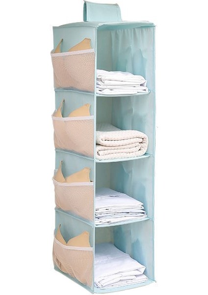 Pembe-2 Katman Stili Gardırop Askı Depolama Çantası Aralıklı Çekmece Tipi Kıyafet Iç Çamaşırı Askı Tutucu Taşınabilir Katlanabilir Askılı Dolap Yan Cebi (Yurt Dışından) indirimleri