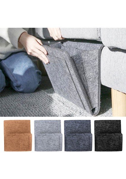 Koyu Gri S1 Stili Yatak Depolama Çantası Cebi Keçe Yatak Yanı Asma Depolama Düzenleyici Yurt Odası Kitap Dergi Tv Kumanda Caddy Ranza Tutucu Masa Kanepe Için (Yurt Dışından)