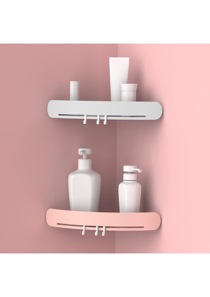 Pembe Tarzı Banyo Üçgen Raf Delme Yok Duvara Monte Duş Raf Tutucu Mutfak Depolama Rafı Organizatör Ev Eşyaları Aksesuarları (Yurt Dışından) modelleri