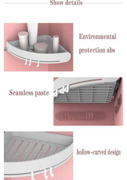 Pembe Tarzı Banyo Üçgen Raf Delme Yok Duvara Monte Duş Raf Tutucu Mutfak Depolama Rafı Organizatör Ev Eşyaları Aksesuarları (Yurt Dışından) indirimleri
