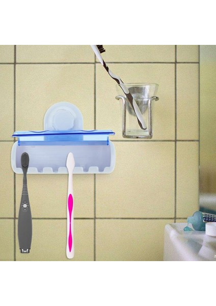 6 Raf Emme Kupası Toz Geçirmez Diş Fırçası Tutucu Banyo Duvar Saklama Askı Mutfak Duvar Standı Havalandırma Sistemleri Diş Fırçası Organizatörü (Yurt Dışından)