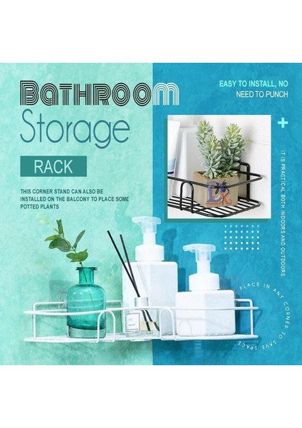 Siyah Stil Banyo Rafı Deliksiz Köşe Raf Demir Depolama Rafı Sıkı Duş Mutfak Takımı Depolama Düzenleyici Askı Üçayak Duvar Rafı (Yurt Dışından) modelleri