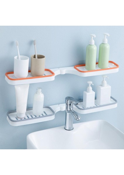 Beyaz Stil Köşe Duvar Monteli Delme Gerektirmeyen Duş Banyo Rafı Şampuan Depolama Mutfak Banyo Aksesuarları - Boş Tasarım (Yurt Dışından) modelleri