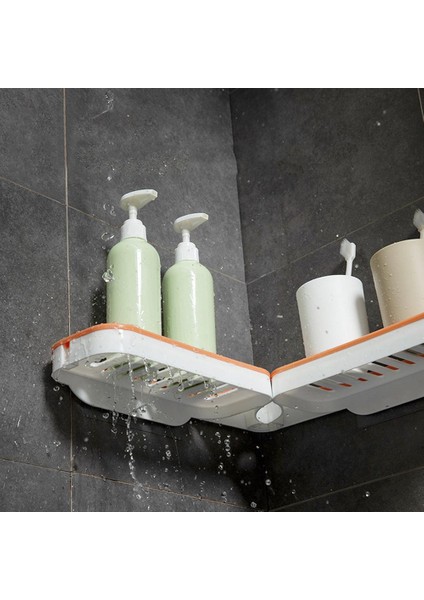 Beyaz Stil Köşe Duvar Monteli Delme Gerektirmeyen Duş Banyo Rafı Şampuan Depolama Mutfak Banyo Aksesuarları - Boş Tasarım (Yurt Dışından) indirimleri