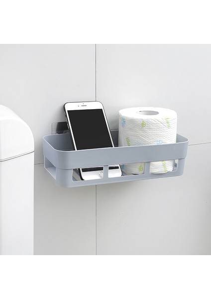 Gri Stil Tuvalet Rafı Duvara Asılı Banyo Emişli Raflar El Yıkama ve Delme Aparatları Için Tek Katmanlı Pp Organizer (Yurt Dışından) fırsatları