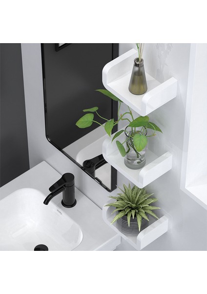 Beyaz Stil Banyo Depolama Askı Duş Rafları Duvara Monteli Su Geçirmez Şampuan Rafı Mutfak Banyo Malzemeleri Aksesuarları Organizer (Yurt Dışından) modelleri