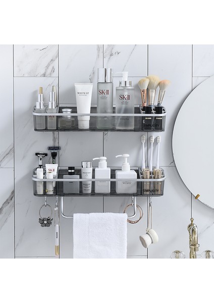 Açık Sarı Stil Matkap Gerektirmeyen Banyo Rafı Makyaj Organizer Duvara Monte Banyo Organizer Kozmetik Şampuan Havlu Duş Depolama Süzgeç Rafı (Yurt Dışından) fırsatları