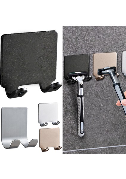 Gümüş Tarzı 1 Parça Pc'ler Deliksiz Tıraş Bıçağı Tutucu Depolama Kanca Duvar Erkek Tıraş Makinesi Rafı Banyo Tıraş Makinesi Rafı Duvar Yatak Odası Fiş Kanca Organizatörü (Yurt Dışından) indirimleri