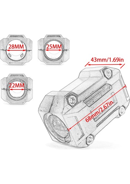 Motosiklet Koruma Demiri Takozu Koruma Plastiği (22, 25, 28MM Çap)