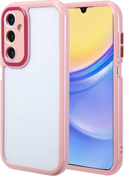 Samsung Galaxy A15 Kılıf Kamera Korumalı Renkli Kenar ve Çerçeve Tasarımlı Vitamin Kapak