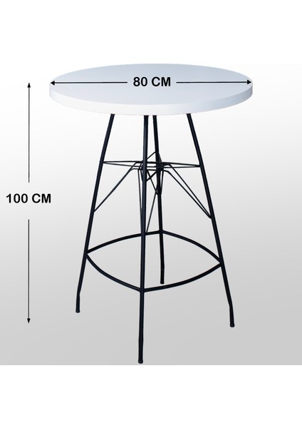 Azra 80 x 100 cm Oval Mutfak Yemek Masası 4 Kişilik Çapraz Telli Bar Sandalyesi Cafe Masa