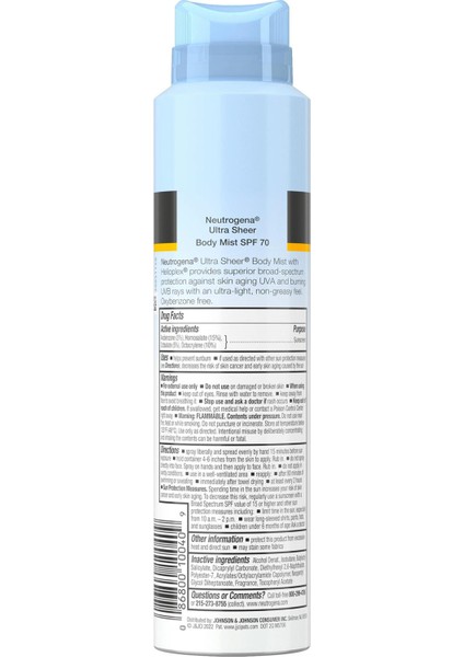 Ultra Sheer Spf70 Güneş Spreyi 141gr