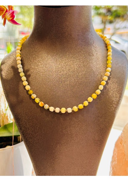 Opal ve Pirit Doğal Taşlı Kolye