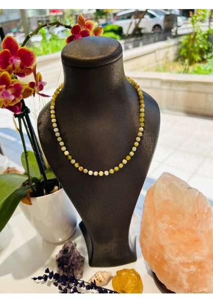 Opal ve Pirit Doğal Taşlı Kolye