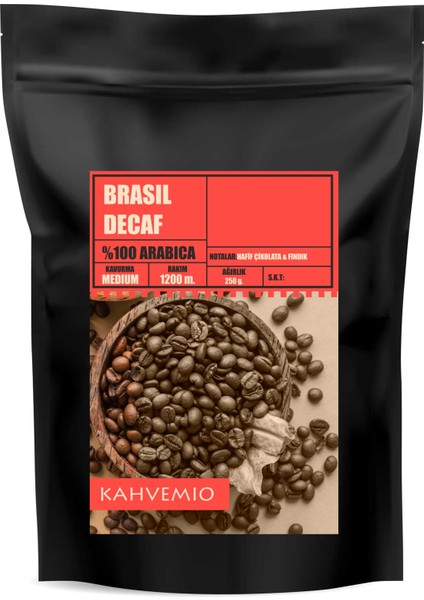 Brasil Decaf Arabica 250gr Çekirdek Kahve