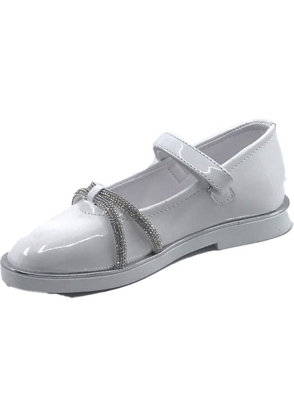 Arz 4754 Beyaz Taşlı Kız Çocuk Babet Ayakkabı modelleri