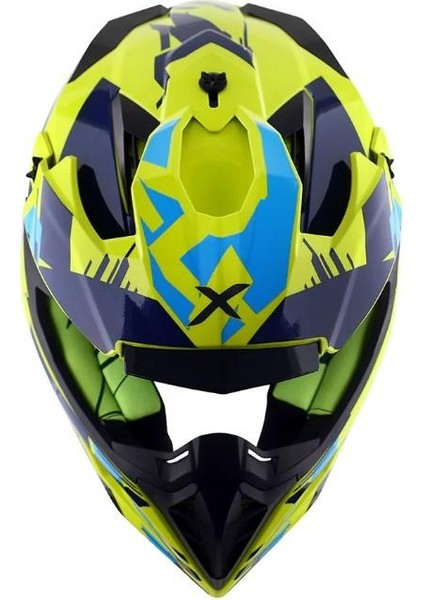 X-Cross X1 Helmet Neon Yellow Blue