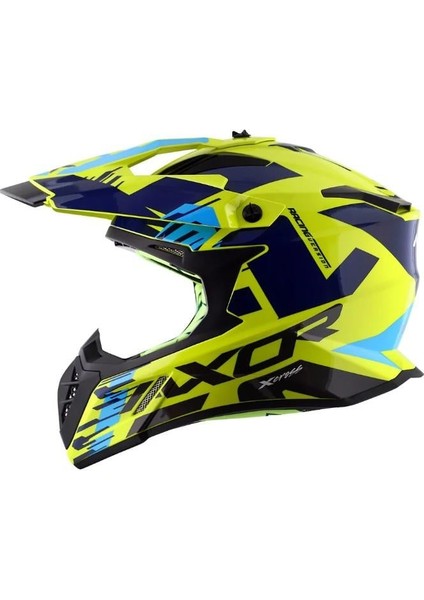 X-Cross X1 Helmet Neon Yellow Blue