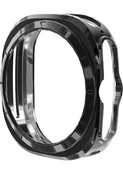 Samsung Galaxy Watch Ultra ile Uyumlu Silikon Kasa Ekran Koruyucu Önü Açık Çerceve Pc Kasa Koruma Silikon Çerçeve