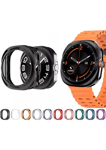 Samsung Galaxy Watch Ultra ile Uyumlu Silikon Kasa Ekran Koruyucu Önü Açık Çerceve Pc Kasa Koruma Silikon Çerçeve fiyatları