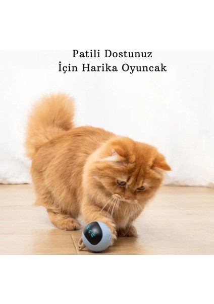 Akıllı Kedi Oyuncağı Kendi Kendine Otomatik Dönen USB Şarjlı Kedi Köpek Oyuncağı