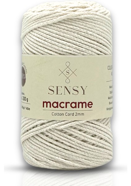 Premium Koton Pamuk Makrome İpi 2mm Cotton Zincir Makrome Çanta İpi Supla İpi Koton İp