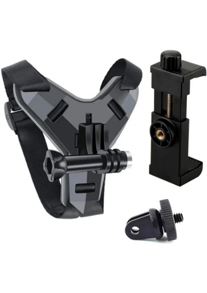 Motosiklet Kask Çene Bağlantılı Telefon ve Aksiyon Kamera Tutucu Full Set fiyatları