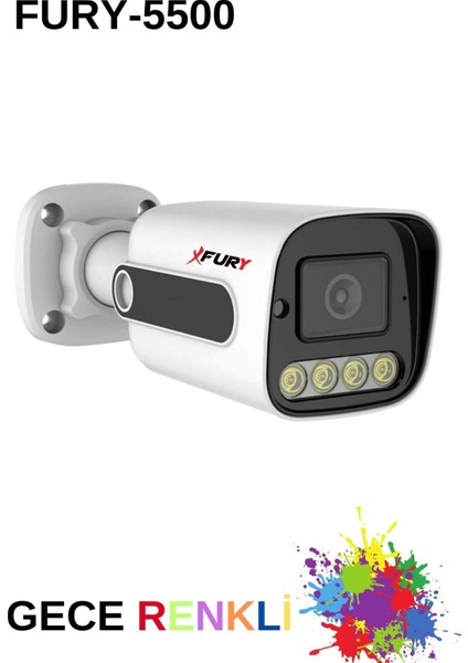 5 Kamera 1080P Görüntü Gece Renkli Full Hd 4xultra LED Gece Renkli Güvenlik Kamera Seti 500GB indirimleri