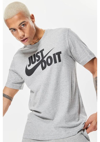 Tshirt M Nsw Tee Just Do It Swoosh Erkek Günlük Tişört Gri