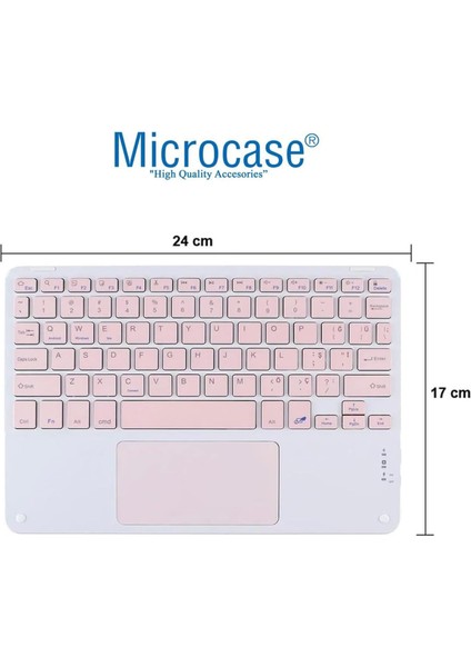 Apple iPad Pro 11 2024 M4 5. Nesil 11 Inch Tablet ile Uyumlu Bluetooth Touchpad Klavye + Standlı Kılıf - Bkk5 Pembe indirimleri