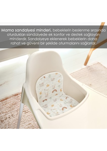 Meleni Baby Yıkanabilir Bebek Mama Oturağı Minderi - Çocuk Mama Sandalyesi Minderi