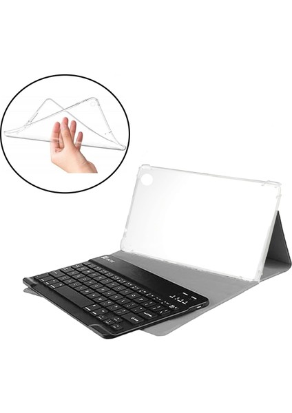 Lenovo Tab M10 TB328FU 10.1 Tablet ile Uyumlu Bluetooth Touchpad Klavye + Bluetooth Mouse + Standlı Kılıf - Bkk7 modelleri