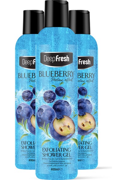 Deep Fresh Arındırıcı Duş Jeli Yaban Mersini 3 x 400 ml