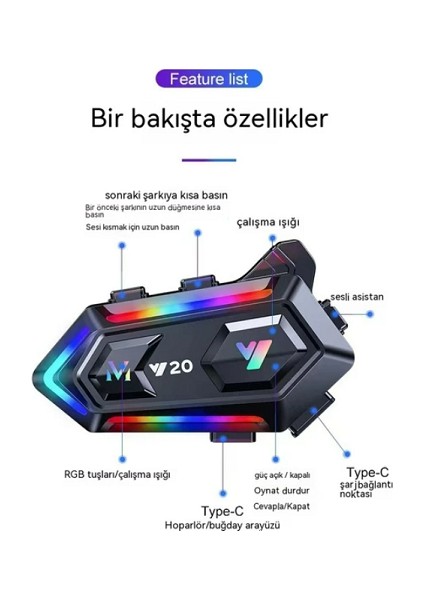 Y20 Bluetooth Intercom Seti
