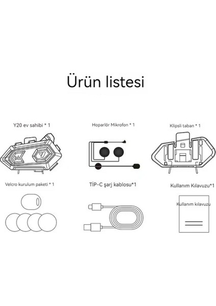 Y20 Bluetooth Intercom Seti