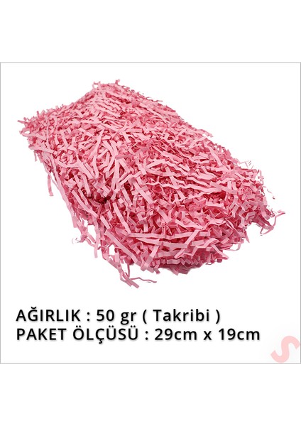 Zikzak Kırpıntı Kağıt Paketleme Dolgu Malzemesi, 50 gr - Pembe fiyatları