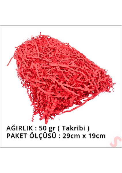 Zikzak Kırpıntı Kağıt Paketleme Dolgu Malzemesi, 50 gr - Kırmızı fiyatları