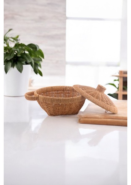 Rattan Tencere Model Rattan Hasır Ekmek Sunum Meyve Sepeti