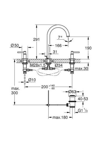 3 Delikli Lavabo Bataryası L-Boyut - 20649GL0 modelleri