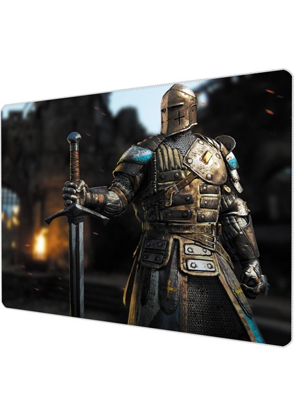 40X30CM Gaming Oyuncu Mousepad Kaymaz Kauçuk Taban Dikişli Kenar Savaşçı Şovalye MP024030