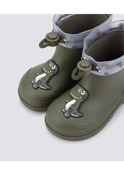 Mendi Dino Çocuk Haki Yağmur Çizmesi W10323-042 modelleri